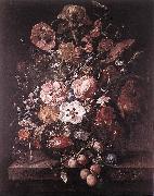 RUYSCH, Rachel Bouquet in a Glass Vase dsf oil painting reproduction